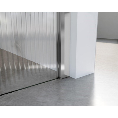 Fortifura Galeria inloopdouche - 110x200cm - ribbelglas - wandarm - chroom