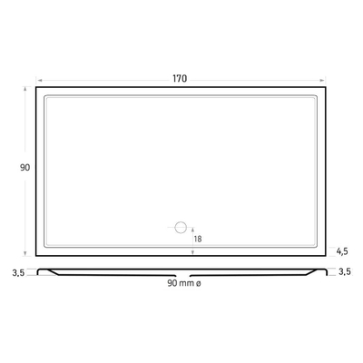Xenz Mariana douchebak 170x90x4cm rechthoek Acryl Wit