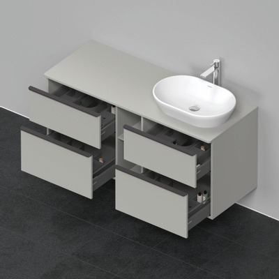 Duravit D-Neo wastafelonderkast 140x66.4x55cm 4 lades Betongrijs Mat