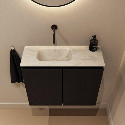 MONDIAZ TURE-DLUX 60cm toiletmeubel Urban. EDEN wastafel Ostra positie links. Zonder kraangat.