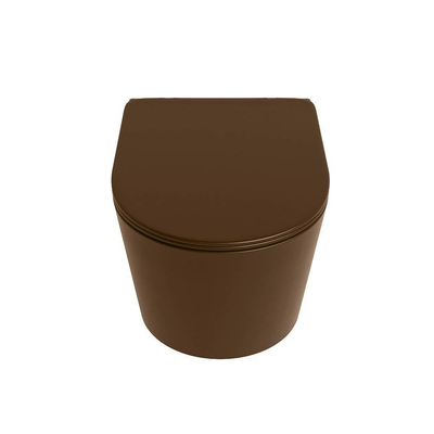 MONDIAZ LAVIE wandclosetpack - 36x53cm - diepspoel - rimless - Rust (bruin) - softclose - quick-release - toiletzitting - Rust (rood)