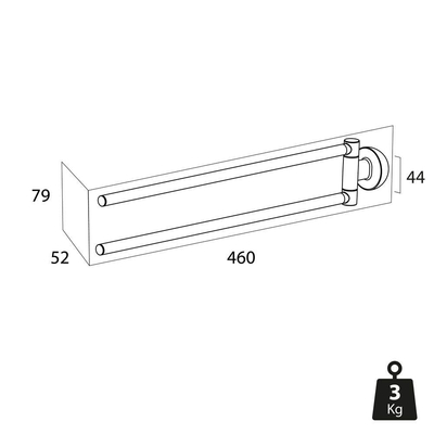 Tiger Cooper Handdoekrek 2armig RVS geborsteld Zwart