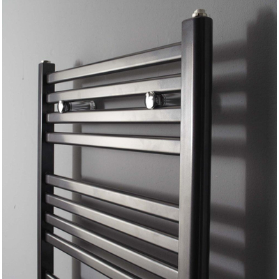 Instamat Calda elektrische handdoekradiator 60x155.5cm 800watt inclusief wandconsoles Wit glans