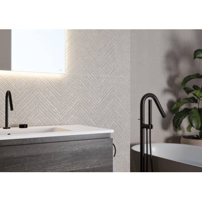 SAMPLE Cifre Cerámica Borneo wandtegel Betonlook Pearl decor mat (grijs)