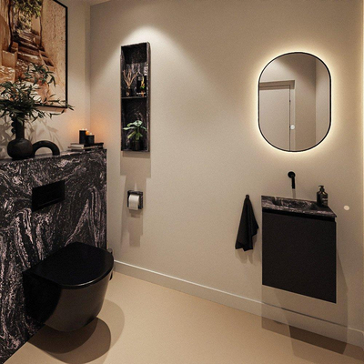 MONDIAZ TURE-DLUX 40cm toiletmeubel Urban. EDEN wastafel Lava positie midden. Zonder kraangat.