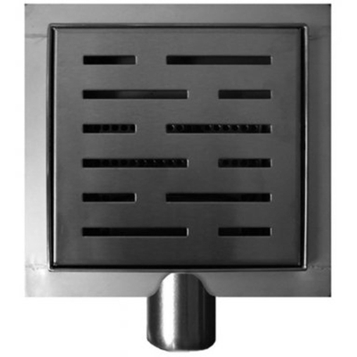 Wiesbaden 3e generatie doucheput met flens en zijuitlaat 20 x 20 cm RVS