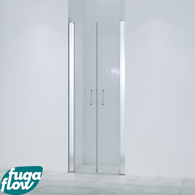 FugaFlow Efficiente Vetro Pendeldeur - 80x200cm - 6mm veiligheidsglas - anti kalk - chroom