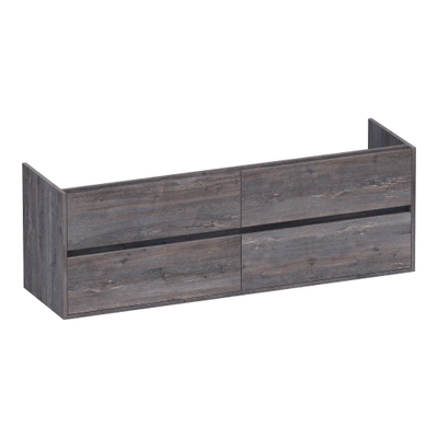 BRAUER Adore wastafelonderkast - 160x46x55cm - 4 softclose lades - greeploos - 2 sifon uitsparingen - Driftwood