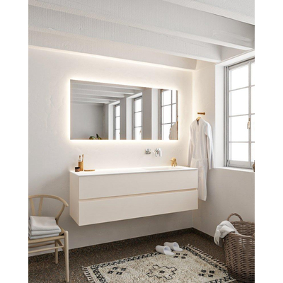 MONDIAZ VICA Badkamermeubelset - 150cm - 2 lades - wasbak Cloud rechts - 0 kraangaten - solid surface linen