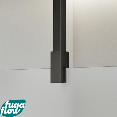 FugaFlow Eccelente Vetro inloopdouche badkamer - 180x200cm - mat glas - plafondarm - gunmetal