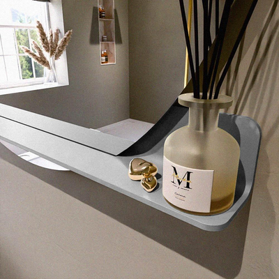 Mondiaz SPOT Badkamerspiegel - rond 120cm - spiegelplanchet - kleur Plata