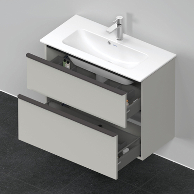 Duravit D-Neo wastafelonderkast 81x62.5x37.2cm 2 lades Betongrijs Mat