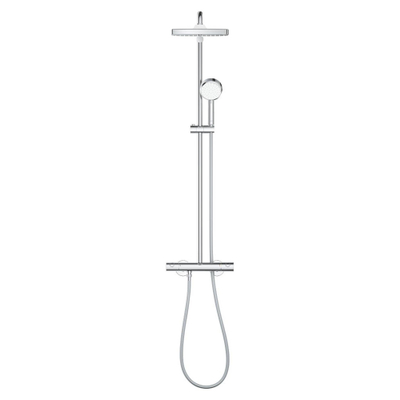 GROHE Tempesta Cosmopolitan Cube Regendoucheset opbouw - hoofddouche 25cm - handdouche rond - thermostaatkraan - chroom