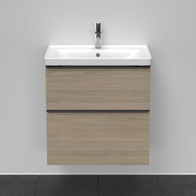 Duravit D-Neo wastafelonderkast 63.4x62.5x45.2cm 2 lades Eiken (terra) Mat