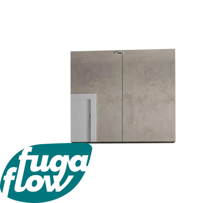 FugaFlow Eccelente Arredo spiegel badkamer spiegelkast - 80x70cm - zwartbruin