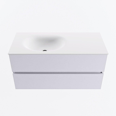 Mondiaz VICA Badkamermeubelset - 100cm - cale - 2 lades - Wastafel MOON - links - 1 kraangat - kleur talc - XL versie 60cm hoog