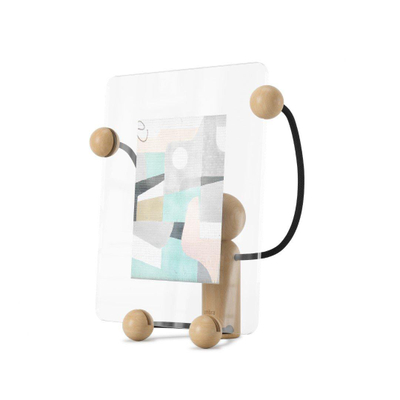 Umbra Woody fotolijst 13x25x31cm staand glas zwart/naturel TWEEDEKANS