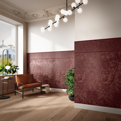 Cir Chromagic Decortegel 60x120cm 10mm gerectificeerd porcellanato Toile Bordeaux