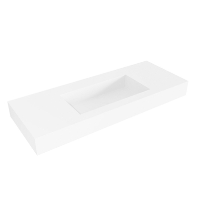 Mondiaz ZINK Talc Vrijhangende wastafel - 120cm - wasbak midden - rand 12cm - Solid surface Talc