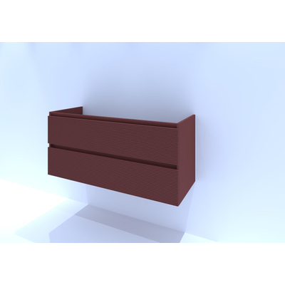 HR badmeubelen Infinity Wastafelonderkast - 120x44.8x55cm - 3D-front - 2 lades - zonder sifonuitsparing - greeploos - terra mat