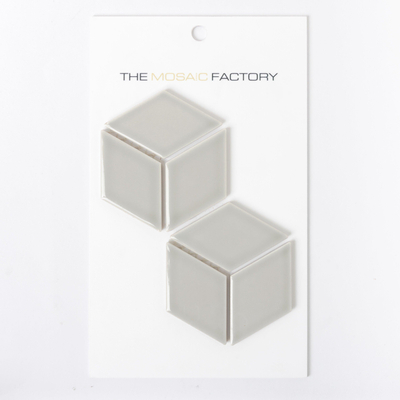 SAMPLE The Mosaic Factory Paris mozaïektegel 48x81x6mm wandtegel voor binnen en buiten bucket porselein glans licht grijs