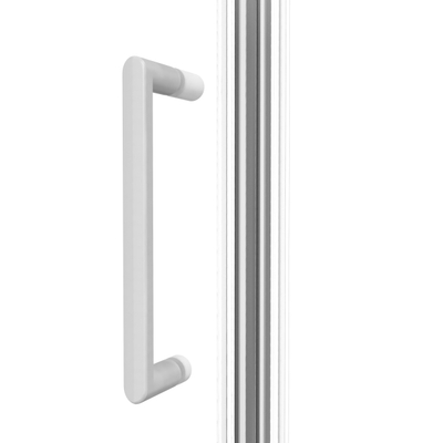 Fortifura Galeria Douchedeur - 70x200cm - 8mm - veiligheidsglas - ribbel - scharnieren - deurgreep - mat wit - helder