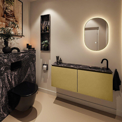 MONDIAZ TURE-DLUX 120cm toiletmeubel Oro. EDEN wastafel Lava positie rechts. Met 1 kraangat.
