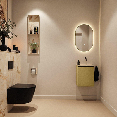 MONDIAZ TURE-DLUX 40cm toiletmeubel Oro. EDEN wastafel Frappe positie rechts. Zonder kraangat.