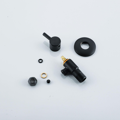 Fortifura Calvi Hoekstopkraan - haaks - 1/2" wandaansluiting - 3/8" / 10mm knel aansluiting slang - mat zwart