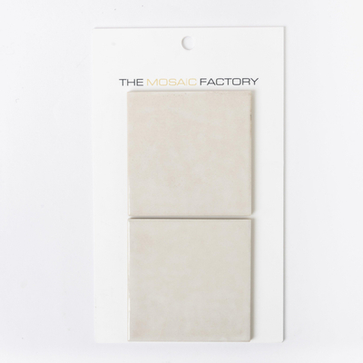 SAMPLE The Mosaic Factory Kasba mozaïektegel 9.7x9.7x0.65cm wandtegel voor binnen en buiten vierkant porselein Glans White
