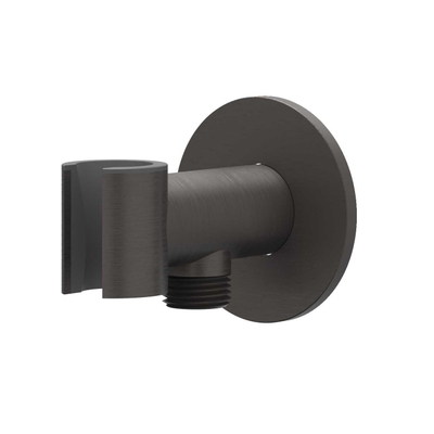 IVY Concord Regendoucheset - inbouw - symmetry - 2-weg stop-omstel - 40cm wandarm - 25cm medium hoofddouche - houder met uitlaat - 150cm doucheslang - staafmodel handdouche - RVS316 - geborsteld carbon black PVD