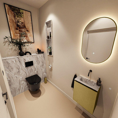 MONDIAZ TURE-DLUX 40cm toiletmeubel Oro. EDEN wastafel Glace positie midden. Zonder kraangat.