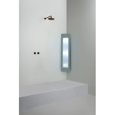 Sunshower Round Medium Plus infrarood + UV licht opbouw incl. installatieset hoek 140x33x25cm inclusief 5 jaar garantie Organic Grey