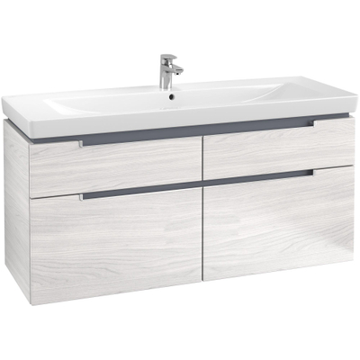 Villeroy & Boch Subway 2.0 wastafelonderkast 128.7x59cm 4 lades White wood