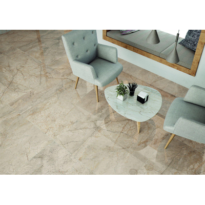 Cifre Ceramica Egeo wand- en vloertegel - 120x120cm - 10.7mm - Vierkant - gerectificeerd - Marmerlook - Ivoor Gepolijst