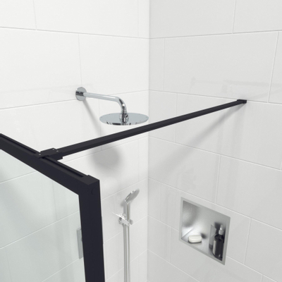 Saniclass Bellini Inloopdouche - 80x200cm - veiligheidsglas - mat zwarte lijst rondom - anti kalk SHOWROOMMODEL