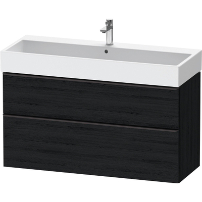 Duravit D-Neo wastafelonderkast 118.4x62.5x44.2cm 2 lades Eiken (zwart) Mat