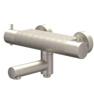 IVY Bond Badthermostaatkraan opbouw - draaibare baduitloop - omstel - Cooltouch - Geborsteld nickel PVD