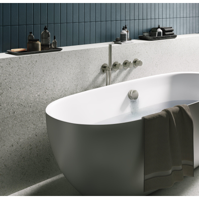 Hotbath Pal verlengde badoverloop met vulcombinatie nikkel geborsteld