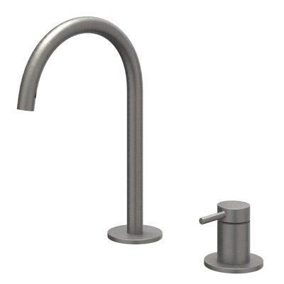 IVY Bond Wastafelmengkraan - 2-gats - bladmontage - uitloop - coldstart - Geborsteld metal black PVD