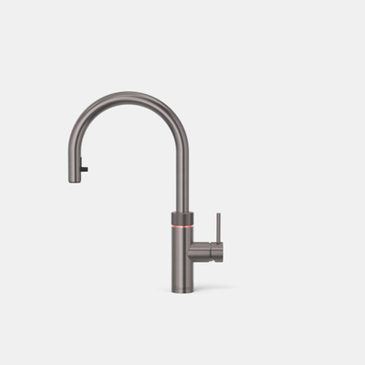 Quooker flex kokendwaterkraan - draaibare & uittrekbare uitloop - Combi incl. Cube reservoir - Warm / kokend / bruisend / gefilterd water - Gunmetal