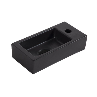 Wiesbaden Rhea mini fontein rechts 36,5 x 18 x 9 cm keramiek mat zwart