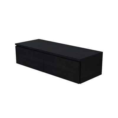 Arcqua Living Onderkast - 120x46x30cm - 2 lades - greeploos - gemelamineerd spaanplaat - oak black