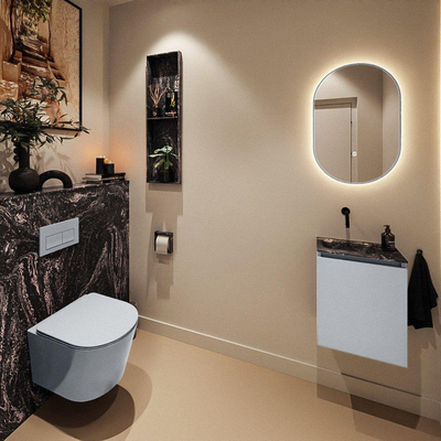 MONDIAZ TURE-DLUX 40cm toiletmeubel Clay. EDEN wastafel Lava positie links. Zonder kraangat.