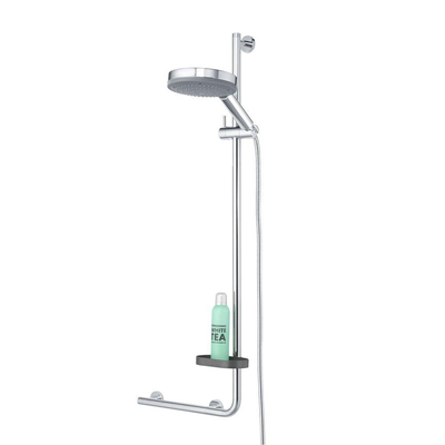 Tiger Boston Comfort & Safety Wandbeugel met douchestang RVS gepolijst Rechts 45.3x114x7.7cm