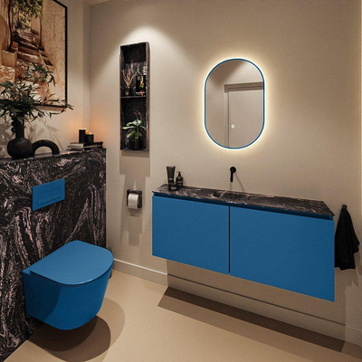 MONDIAZ TURE-DLUX 120cm toiletmeubel Jeans. EDEN wastafel Lava positie midden. Zonder kraangat.