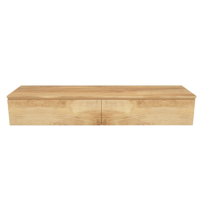 Arcqua Living Onderkast - 180x46x30cm - 2 lades - greeploos - gemelamineerd spaanplaat - oak natural