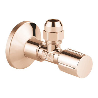 GROHE hoekstopkraan knel met teflon dichtingsring 1/2x3/8 m. metalen greep warm sunset