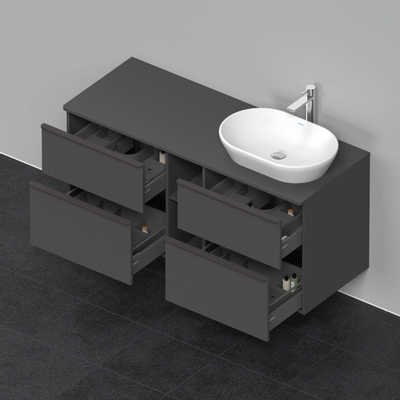 Duravit D-Neo wastafelonderkast 140x66.4x55cm 4 lades Grafiet Mat