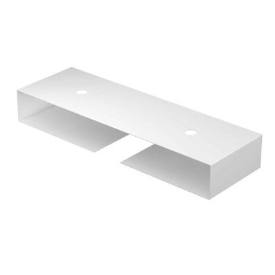 INK Smart XL Fonteinplateau - 140x45x20cm - tbv dubbele waskom - zonder kraangat - staal wit mat